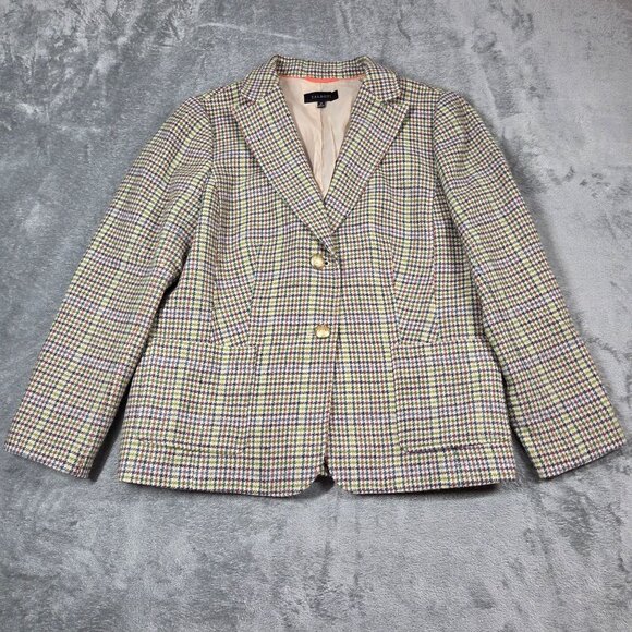 Talbots Blazer 12 Classic Shetland Plaid Wool Blend Preppy Academia Office - Picture 1 of 13